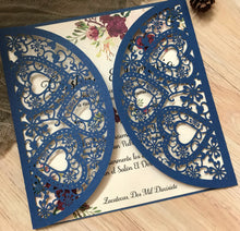 50pcs pearl navy blue Laser Cut wedding invitations cards,custom laser cut wedding invite cards,baby shower invitations,baptism shower invitation cards,invite cards - Kdecoration