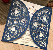 50pcs pearl navy blue Laser Cut wedding invitations cards,custom laser cut wedding invite cards,baby shower invitations,baptism shower invitation cards,invite cards - Kdecoration