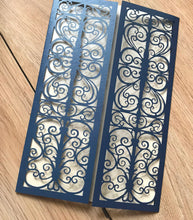 50pcs Pearl Navy Blue Custom Bridal Shower Invitations,Laser Cut Wedding Invitations - Kdecoration