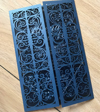 50pcs Pearl Navy Blue Custom Bridal Shower Invitations,Laser Cut Wedding Invitations - Kdecoration