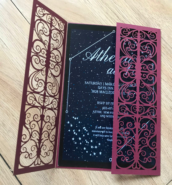 50pcs custom pearl paper laser cut Invitations,Laser Cut Wedding Cards,birthday Invite Covers - Kdecoration