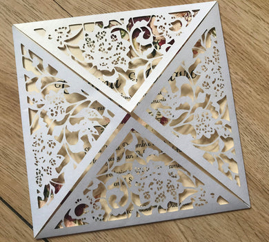 50pcs laser cut Wedding Invitation cards,4flaps laser Cut Invitations Cards,Engagement Invitations - Kdecoration