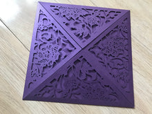 50pcs pearl purple Laser Cut Wedding invitation,laser cut wedding cards,Birthday Invitations,Bridal Shower Invitations - Kdecoration