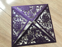 50pcs pearl purple Laser Cut Wedding invitation,laser cut wedding cards,Birthday Invitations,Bridal Shower Invitations - Kdecoration