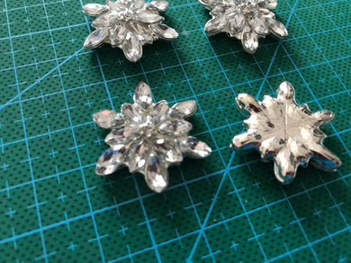 10pieces Snowflake Decoration Rhinestone,Buttons,Accessories Girl DIY Handmade Hair Buttons,Decorated Decoration Party Favors,Rhinestone,Buttons - Kdecoration