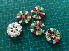 10pieces Colorful Small Decorative Rhinestone Buttons,Accessories Girl DIY Handmade Hair Buttons,Dressing Buttons,Party Favors - Kdecoration