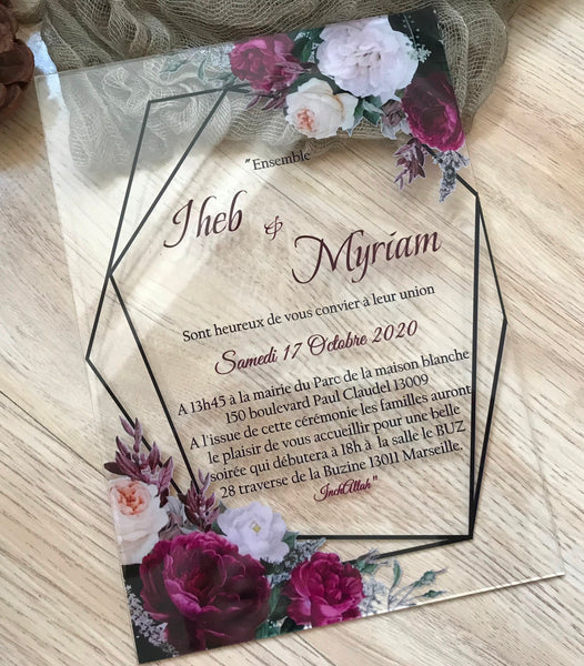 10pcs Acrylic Wedding Invites,Acrylic Wedding Invitations,Acrylic Invitations free shipping