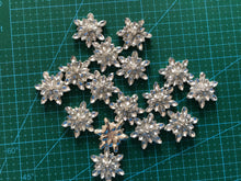 10pieces Snowflake Decoration Rhinestone Buttons,Accessories Girl DIY Handmade Hair Buttons,Decorated Decoration Party Favors - Kdecoration