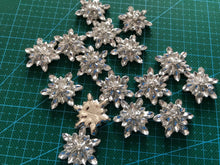 10pieces Snowflake Decoration Rhinestone Buttons,Accessories Girl DIY Handmade Hair Buttons,Decorated Decoration Party Favors - Kdecoration