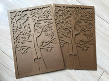 50pcs Pearl Brown Tree Laser Cut Wedding Invitations,Laser Cut Birthday Invitations,Invitations Card - Kdecoration