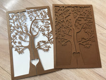 50pcs Pearl Brown Tree Laser Cut Wedding Invitations,Laser Cut Birthday Invitations,Invitations Card - Kdecoration