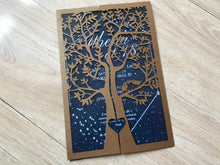 50pcs Pearl Brown Tree Laser Cut Wedding Invitations,Laser Cut Birthday Invitations,Invitations Card - Kdecoration