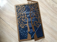 50pcs Pearl Brown Tree Laser Cut Wedding Invitations,Laser Cut Birthday Invitations,Invitations Card - Kdecoration