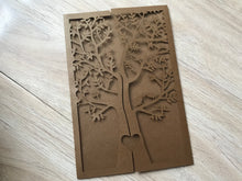 50pcs Pearl Brown Tree Laser Cut Wedding Invitations,Laser Cut Birthday Invitations,Invitations Card - Kdecoration