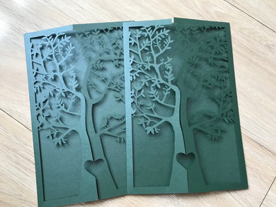 50pcs Pearl Blackish Green Laser Cut Wedding Cards,Invitations Cards,engagement party invites - Kdecoration