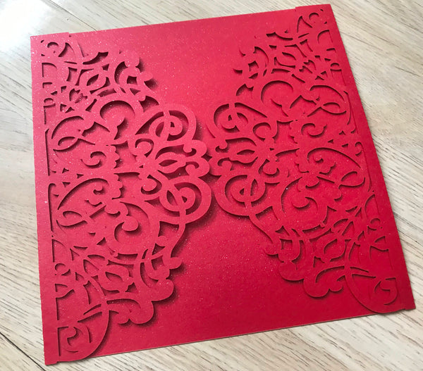 50pcs Pearl Red custom Baby Shower Invite cards,Laser Cut Wedding invitations cards,laser cut invite cards,engagement invitations cards,save the date party invitation cards - Kdecoration