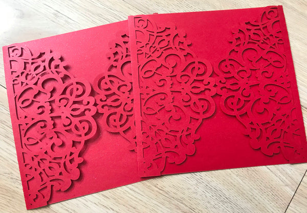 50pcs Pearl Red custom Baby Shower Invite cards,Laser Cut Wedding invitations cards,laser cut invite cards,engagement invitations cards,save the date party invitation cards - Kdecoration