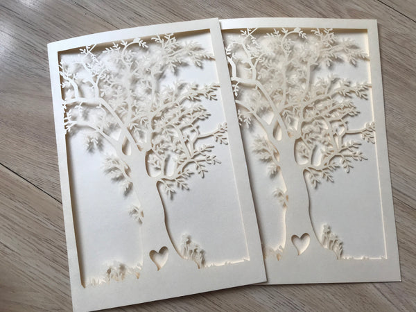 50pcs Tree Laser Cut wedding invitatins,Invitation Cards,laser cut Wedding Cards,Invite Covers - Kdecoration