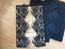 50pcs Dark Navy Blue Invitation,Laser Cut Wedding Cards,Invitations Cards,Bridal Shower Invitation - Kdecoration