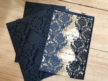 50pcs Dark Navy Blue Invitation,Laser Cut Wedding Cards,Invitations Cards,Bridal Shower Invitation - Kdecoration