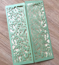 50pcs Pearl light green laser cut wedding invitations,customize laser cut invitations cards,leaves birthday invitations cards,laser cut wedding invite cards - Kdecoration