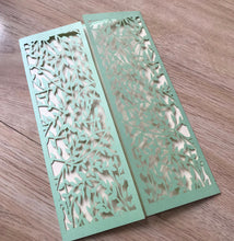 50pcs Pearl light green laser cut wedding invitations,customize laser cut invitations cards,leaves birthday invitations cards,laser cut wedding invite cards - Kdecoration