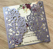 50pcs Pearl Light Purple Laser Cut Invitation,laser cut wedding invitation,engagement invitations - Kdecoration