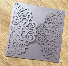 50pcs light purple Gate Laser cut Invitation Cards,laser cut Wedding invitations - Kdecoration