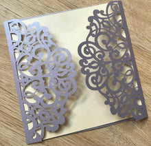 50pcs Pearl Light Purple Laser Cut Invitation,laser cut wedding invitation,engagement invitations - Kdecoration