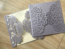 50pcs Pearl Light Purple custom birthday invitations,laser cut wedding invitations - Kdecoration