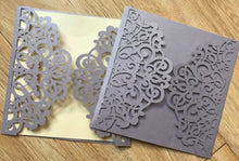 50pcs Pearl Light Purple Laser Cut Invitation,laser cut wedding invitation,engagement invitations - Kdecoration