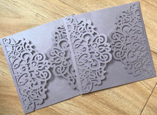 50pcs Pearl Light Purple Laser Cut Invitation,laser cut wedding invitation,engagement invitations - Kdecoration