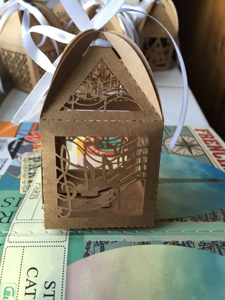 100pcs Kraft Paper Brown favor box,laser cut Wedding Gift box, Chocolate Packaging Boxes - Kdecoration