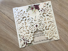 50pcs Pearl Cream Laser Cut Wedding Cards,Sweet 16 Birthday Invitation Cards,baptism invitations - Kdecoration