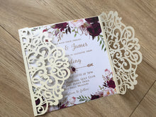 50pcs Pearl Cream Laser Cut Wedding Cards,Sweet 16 Birthday Invitation Cards,baptism invitations - Kdecoration