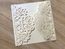 50pcs Pearl Cream Laser Cut Wedding Cards,Sweet 16 Birthday Invitation Cards,baptism invitations - Kdecoration