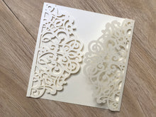 50pcs Pearl Cream Laser Cut Wedding Cards,Sweet 16 Birthday Invitation Cards,baptism invitations - Kdecoration