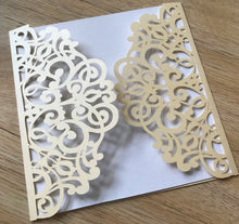 50pcs pearl ivory laser cut wedding invitations printing services,engagement invitation - Kdecoration