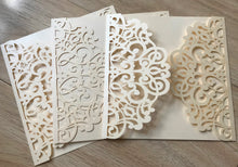 50pcs pearl ivory laser cut wedding invitations printing services,engagement invitation - Kdecoration