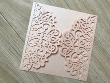 50pcs Pearl Incarnadine Laser Cut Invitation Cards,Engagement Invitations,Laser Cut Wedding Cards - Kdecoration