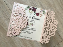 50pcs Pearl Incarnadine Laser Cut Invitation Cards,Engagement Invitations,Laser Cut Wedding Cards - Kdecoration