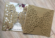 50pcs Pearl Begie Gold Laser Cut Wedding Cards,laser cut invitations covers,50th birthday invitation - Kdecoration