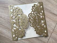 50pcs Pearl Begie Gold Engagement Invitations,Baby Shower Invitations,Laser Cut Wedding Card,Invite - Kdecoration