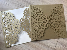 50pcs Pearl Begie Gold Engagement Invitations,Baby Shower Invitations,Laser Cut Wedding Card,Invite - Kdecoration