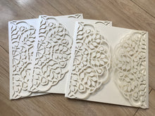 50pcs pearl Cream Laser Cut Wedding Invitations,laser cut wedding Cards,Birthday Invitations - Kdecoration