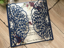 50pcs Leaf laser cut invitation,laser cut wedding invitation,floral invitations - Kdecoration