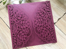 50pcs Leaf laser cut invitation,laser cut wedding invitation,floral invitations - Kdecoration