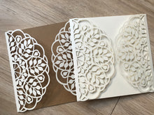 50pcs pearl Cream Laser Cut Wedding Invitations,laser cut wedding Cards,Birthday Invitations - Kdecoration