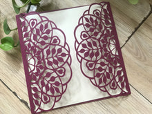 50pcs Leaf laser cut invitation,laser cut wedding invitation,floral invitations - Kdecoration