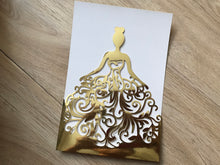 50pcs Metallic Gold Bridal Shower Laser Cut Wedding Invitations,Sweet 16 birthday Invitations - Kdecoration